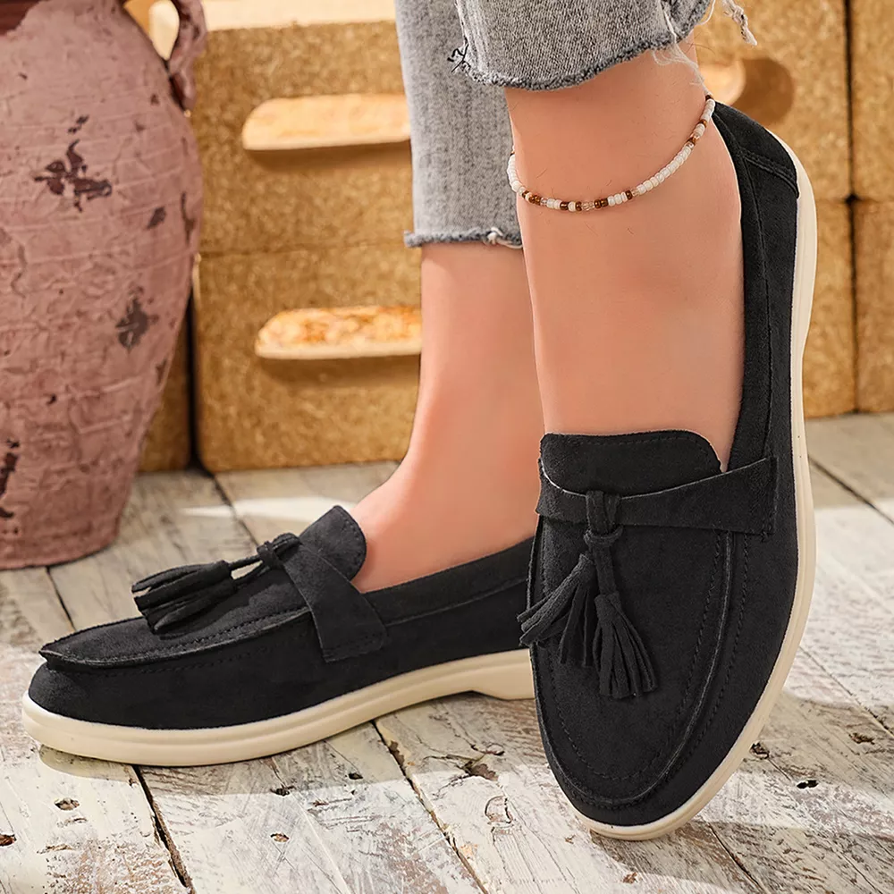 Tassel Round Toe Slip-Ons, image 8