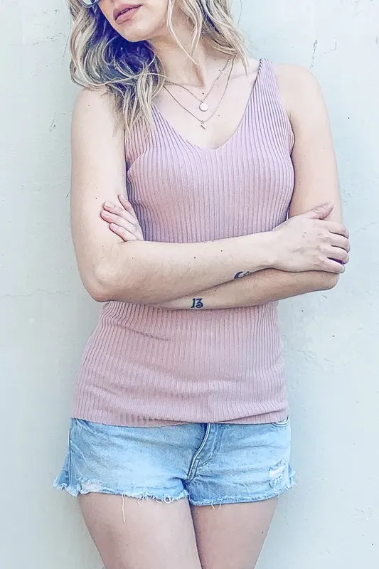 Ribbed Knit Slim Tank
