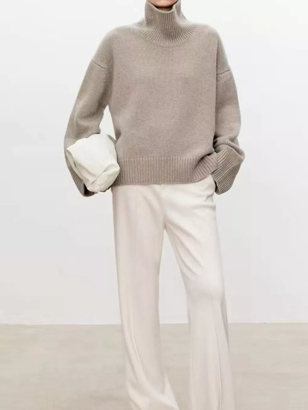 Oversized Turtleneck Wool Sweater, image 2