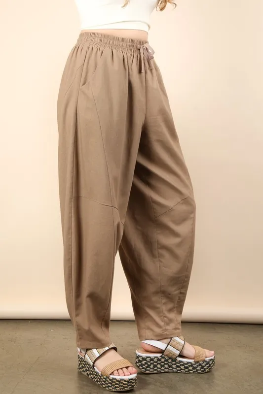 Solid Barrel Comfy Woven Pants, image 2