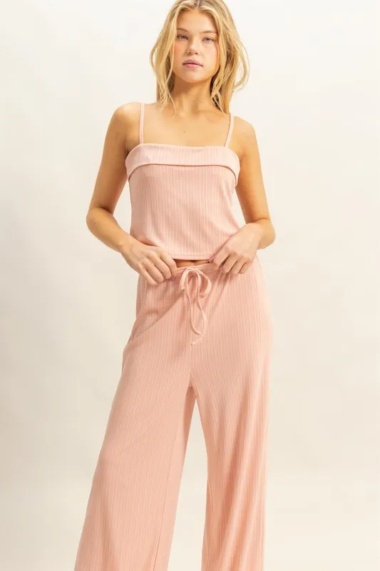 Rib Knit Cami Top and Pants Set