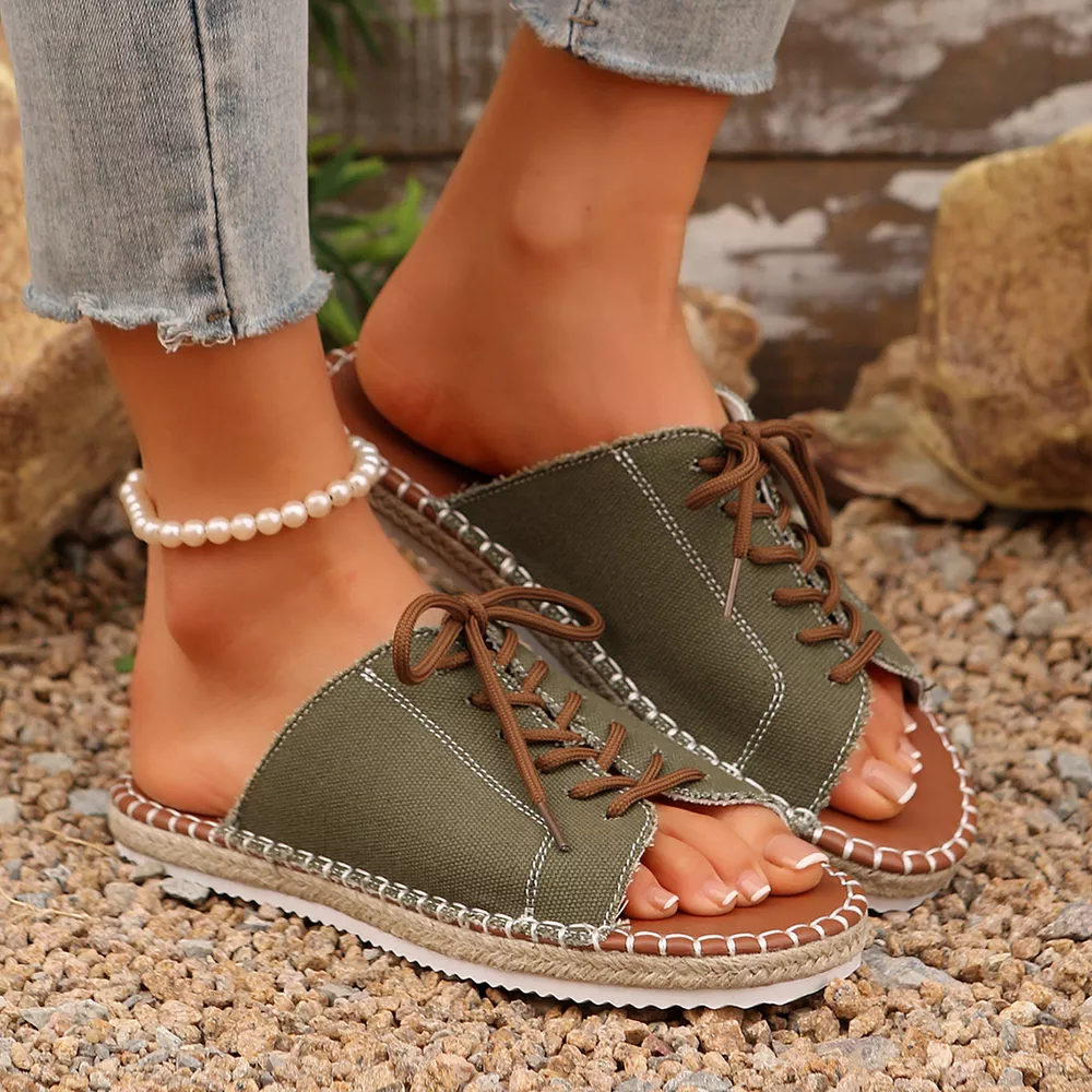Open Toe Lace Up Sandals, image 4