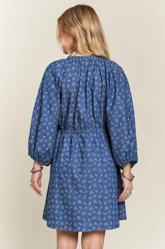 Batwing Sleeves Floral Dress, image 3
