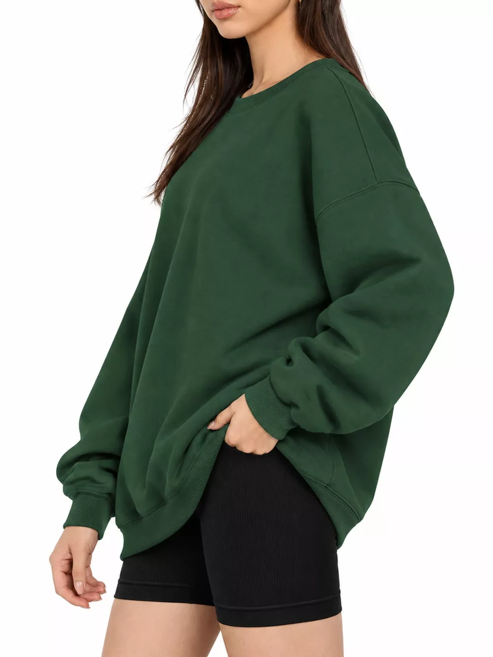 Full Size Crew Neck Dropped Shoulder Sweatshirt Plus Size, image 20