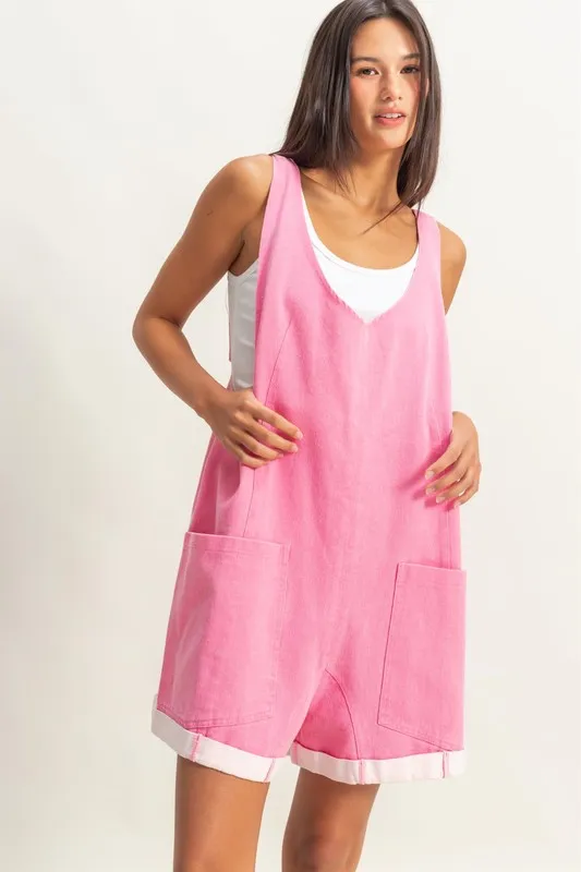 V-Neck Pocket Detail Romper, image 4