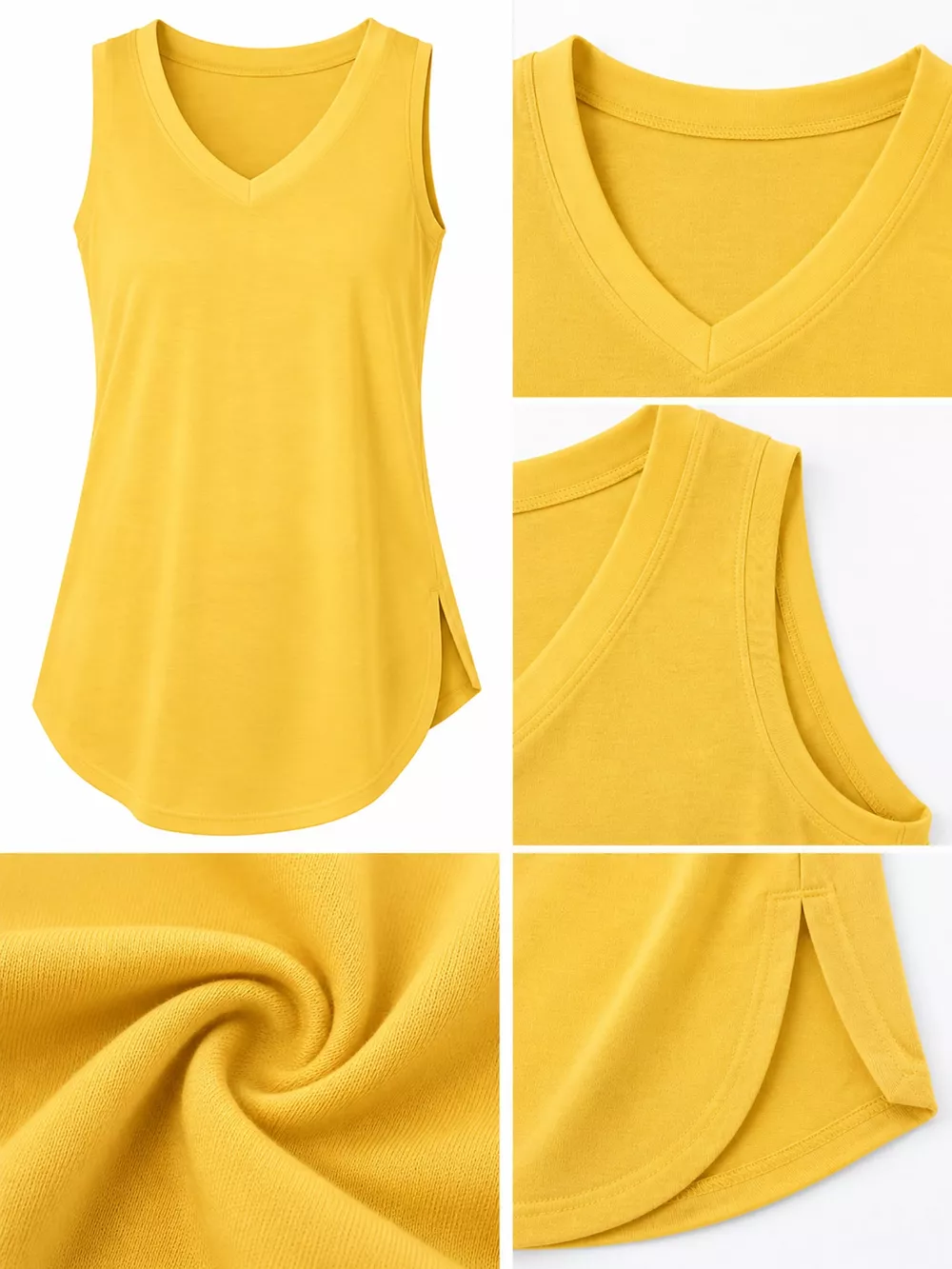 V-Neck Casual Loose Fit Tank Top, image 47