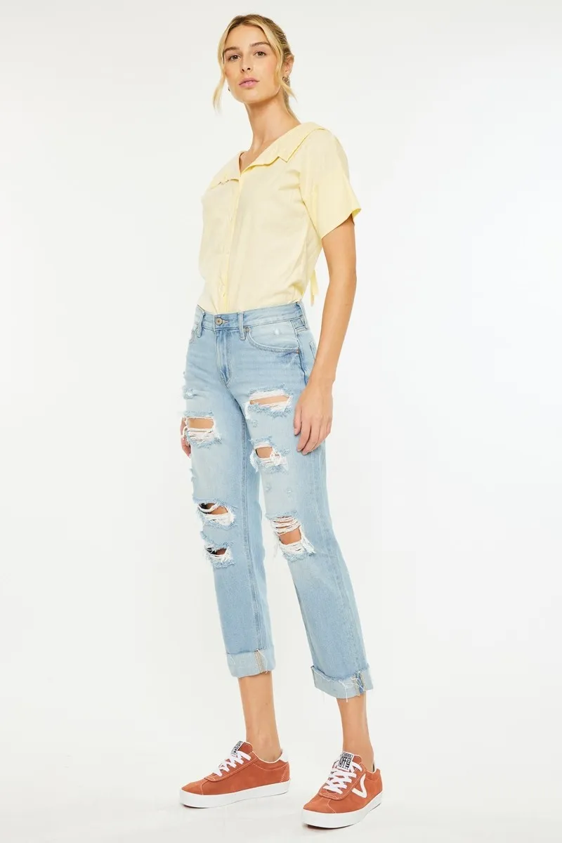 Mid Rise Distressed Boyfriend Jeans, image 7