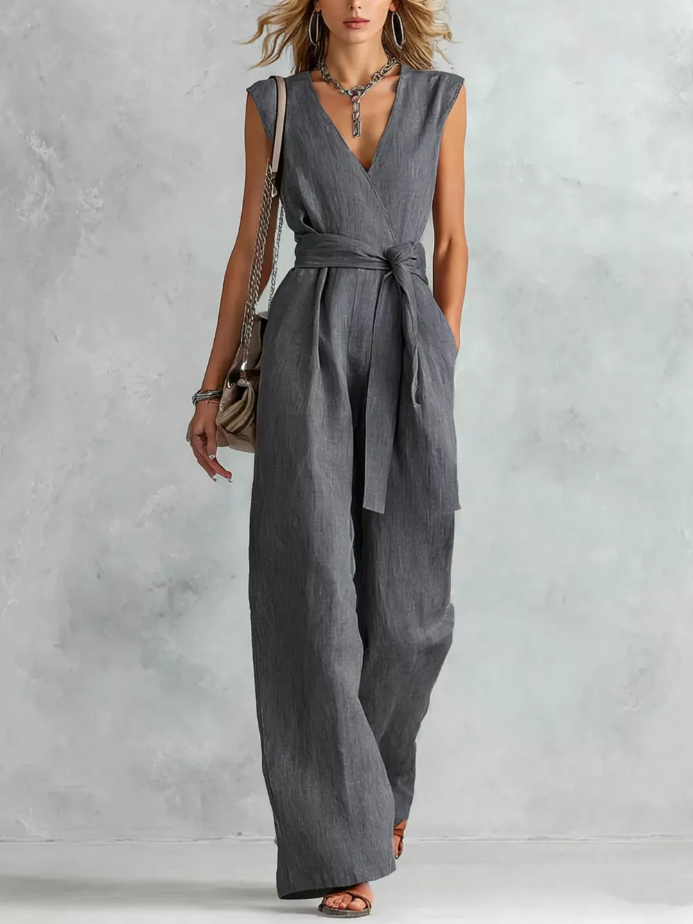 Sleeveless Wide Leg Jumpsuit, image 6
