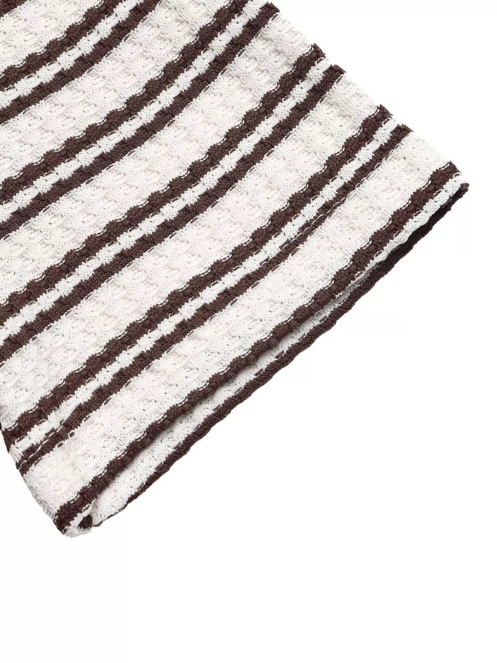 Striped Polo Collar Short Sleeve Top, image 9