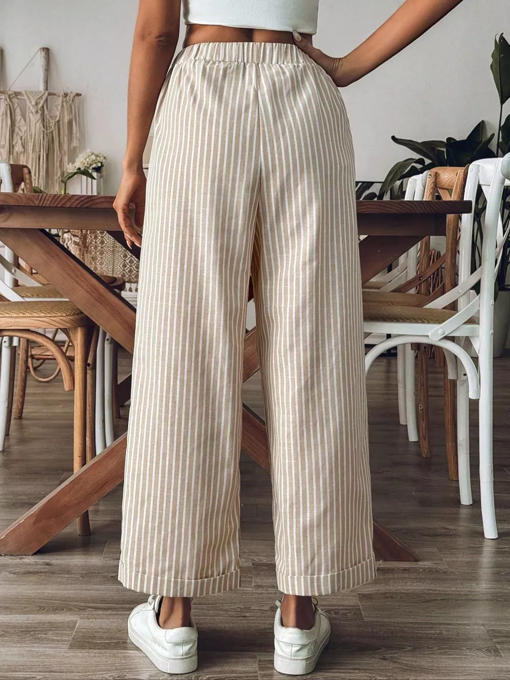 Striped High-Waisted Wide Leg Pants, image 5