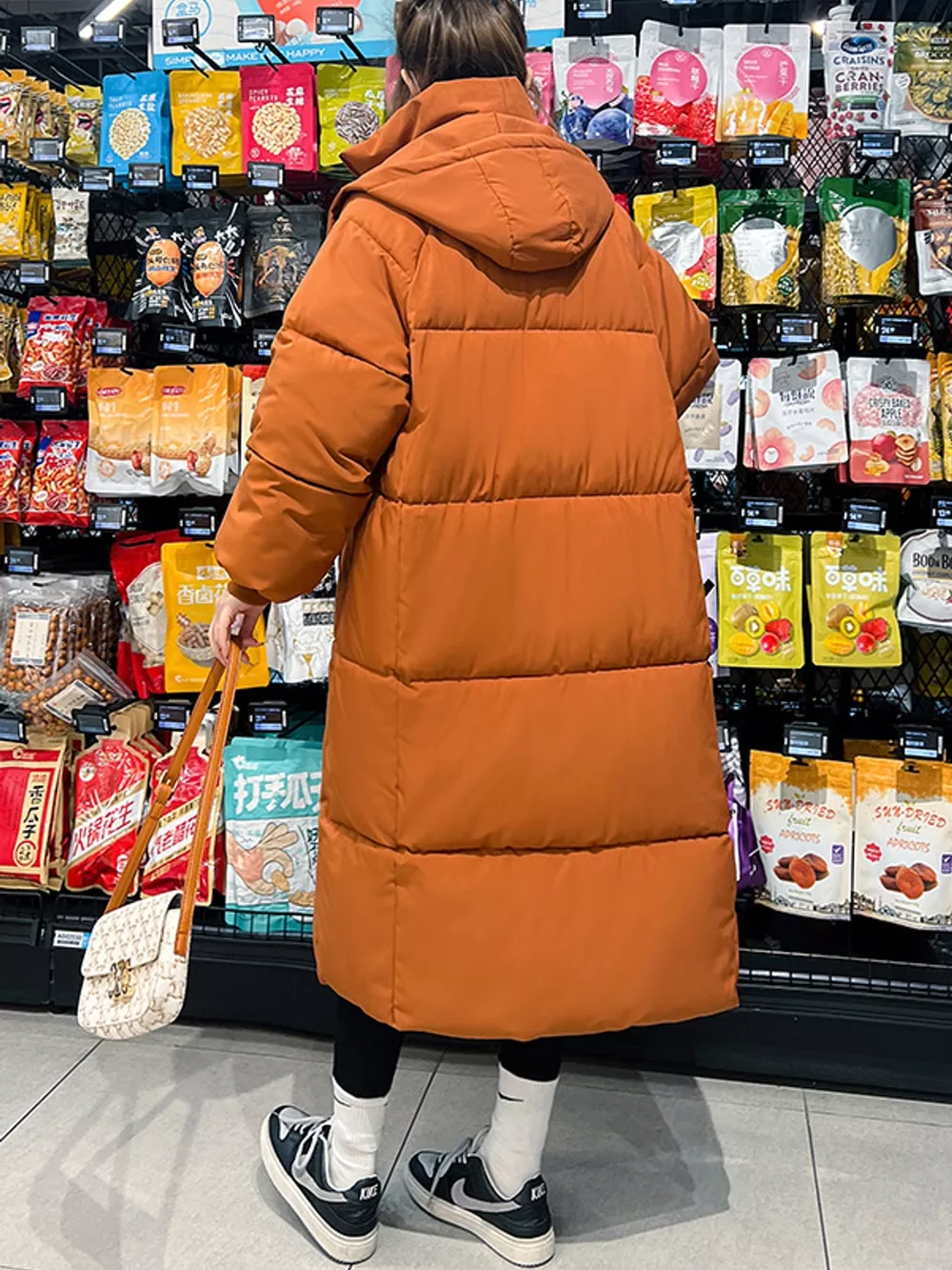 Plus Size Oversized Hooded Longline Puffer Coat, image 29