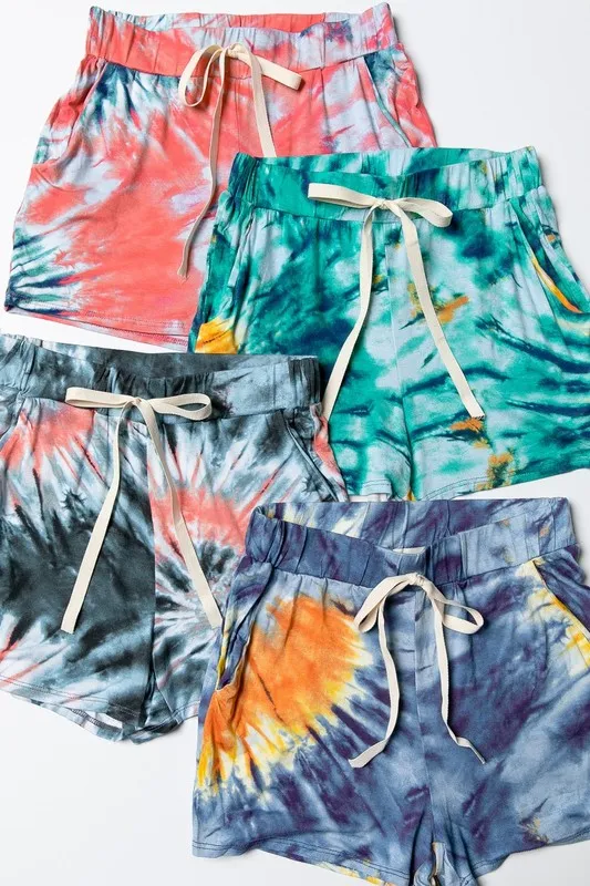 Tie Dye Print Casual Shorts, image 2