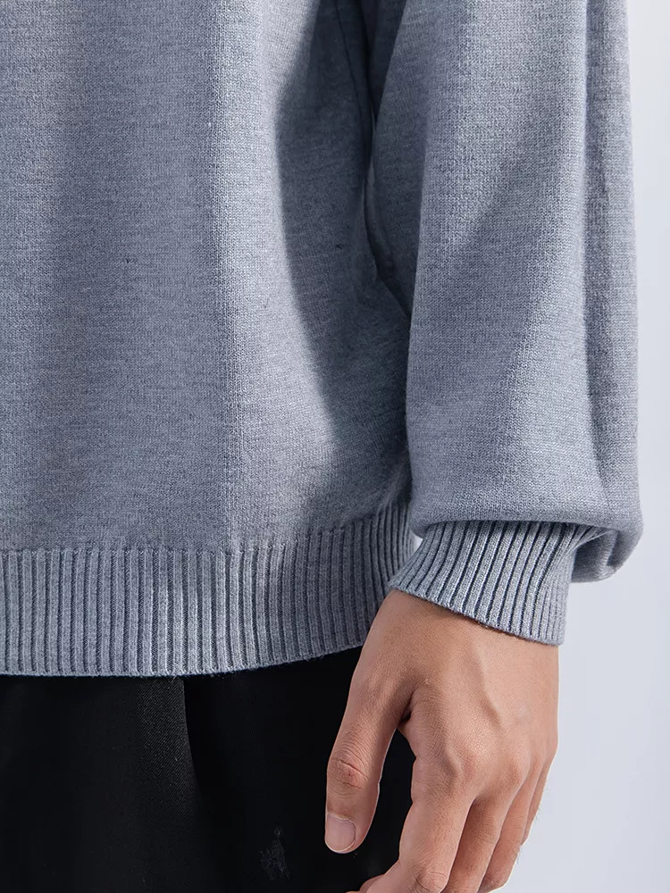 Men's Plus Size Minimalist Mock Neck Sweater, image 5