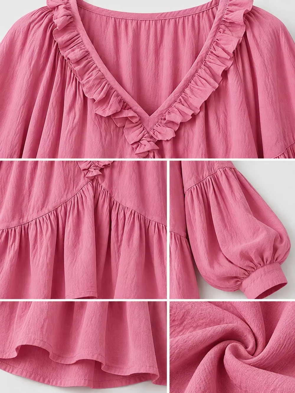 Ruffled V-Neck Blouse, image 29