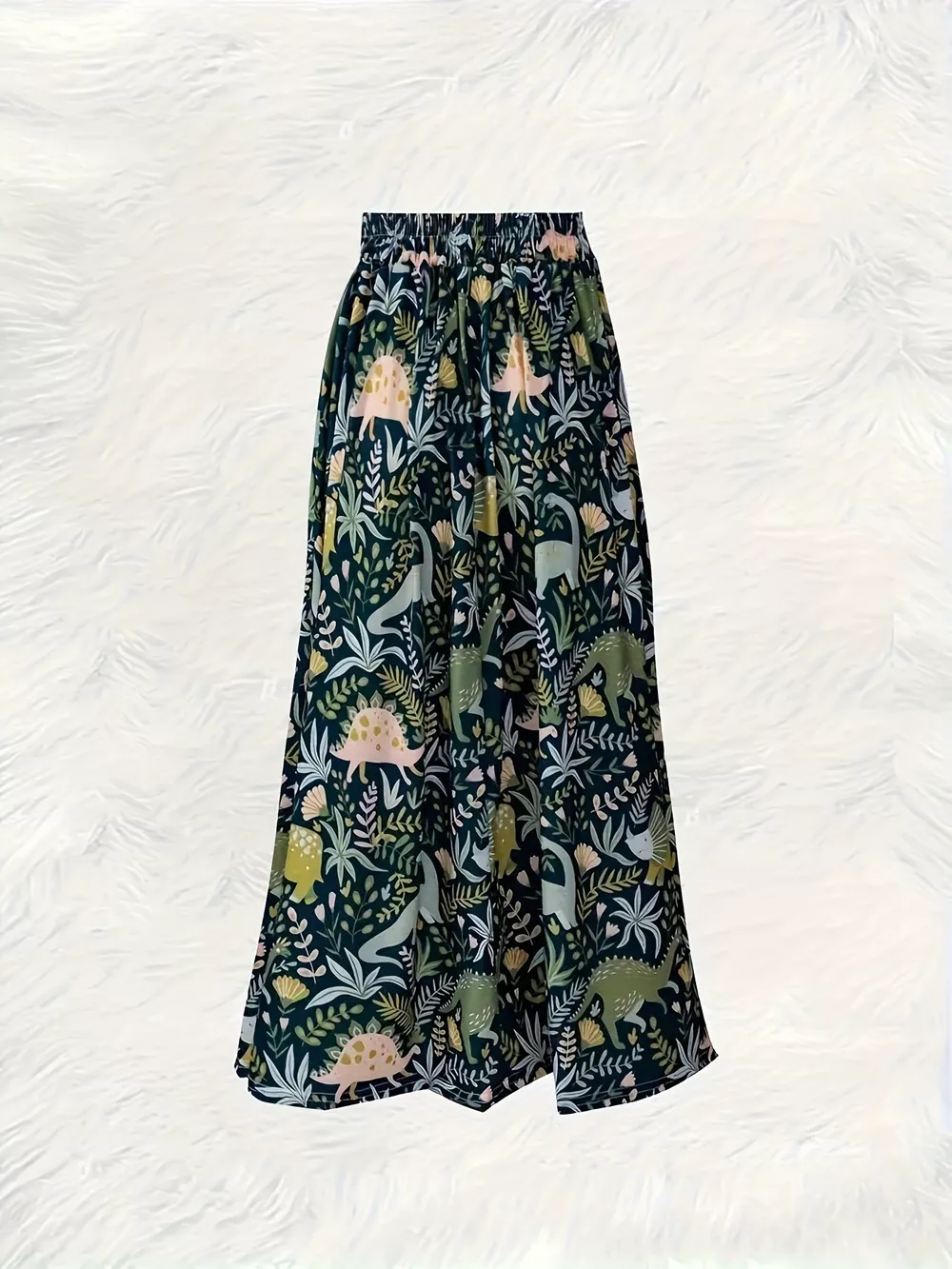 Printed Elastic Waist Skirt, image 2