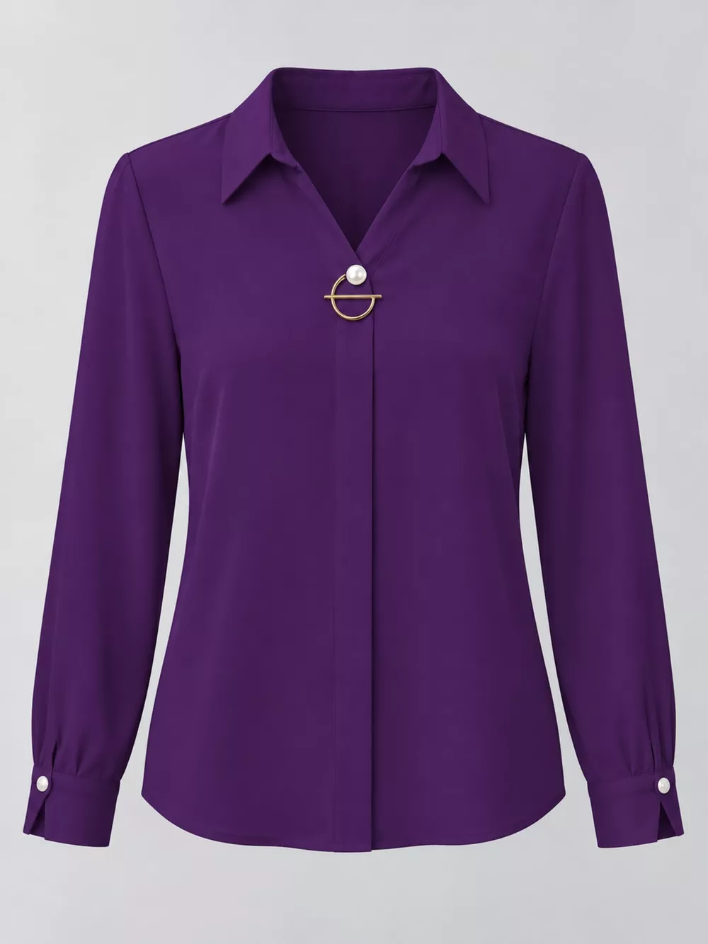 Long Sleeve Satin Blouse, image 47