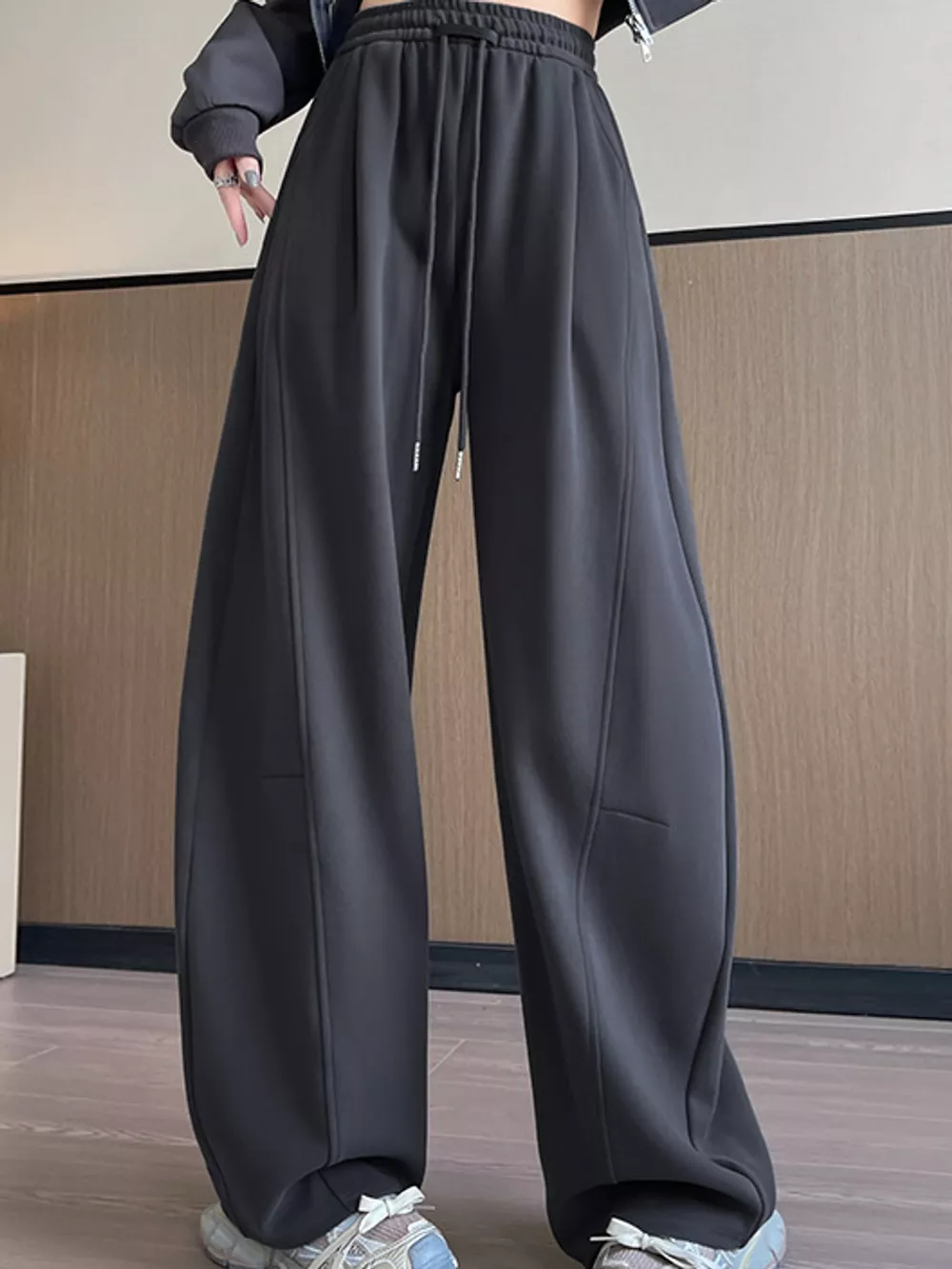 Full Size Drawstring Loose Fit Wide-Leg Sweatpants Plus Size, image 6