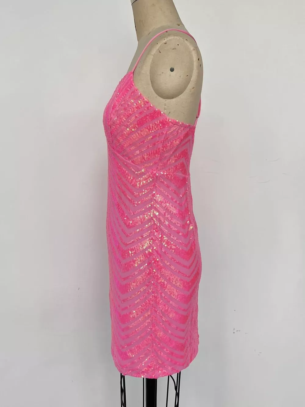 Sleeveless Sequin Embellished Bodycon Mini Cami Dress, image 20