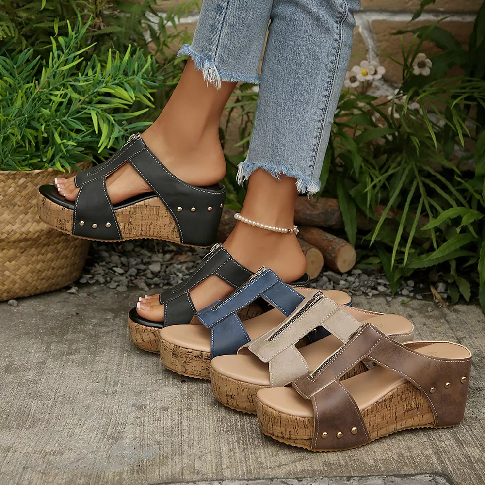 Open Toe Wedge Sandals, image 2