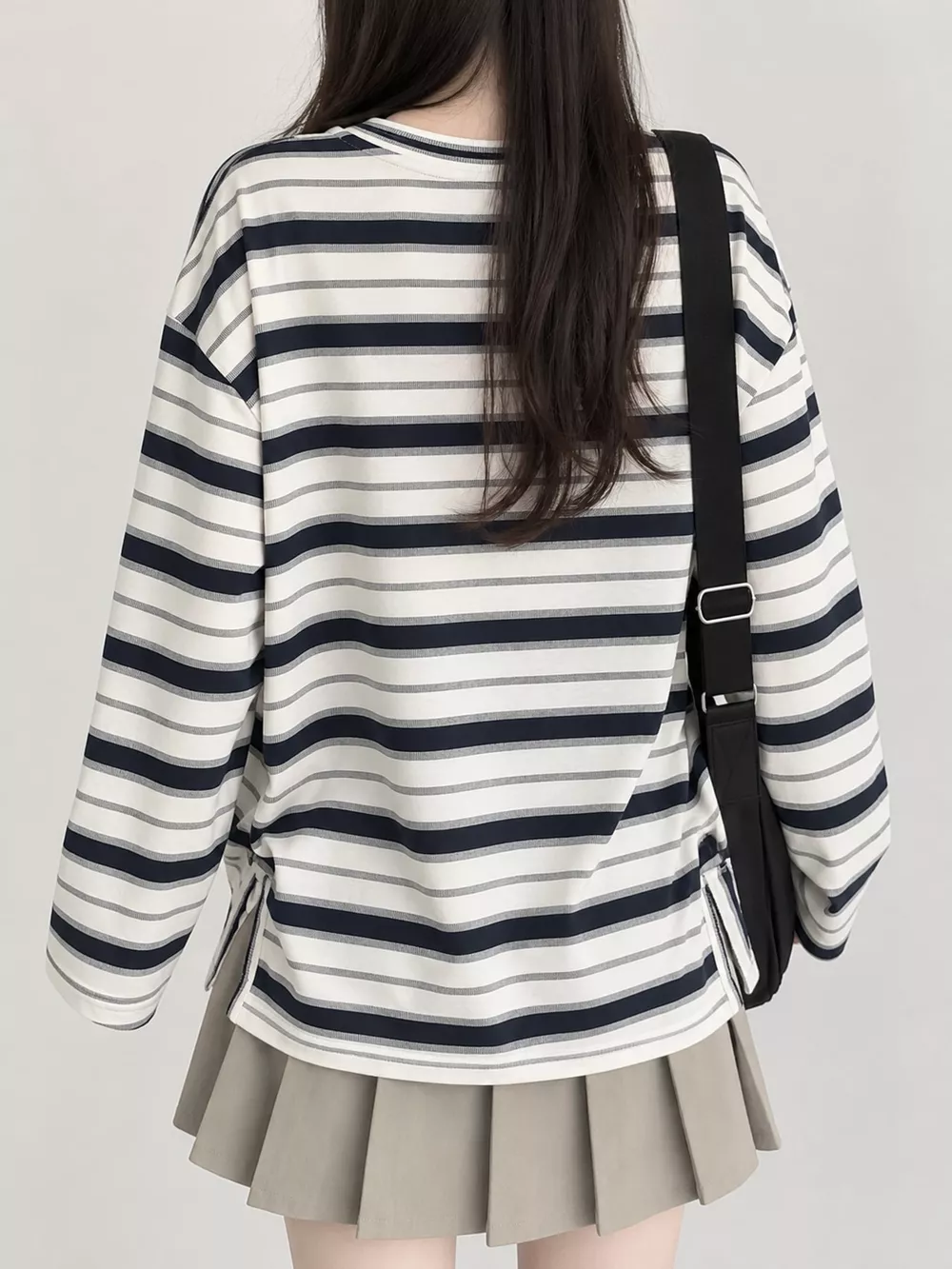 Oversized Striped Crew Neck T-Shirt, image 4