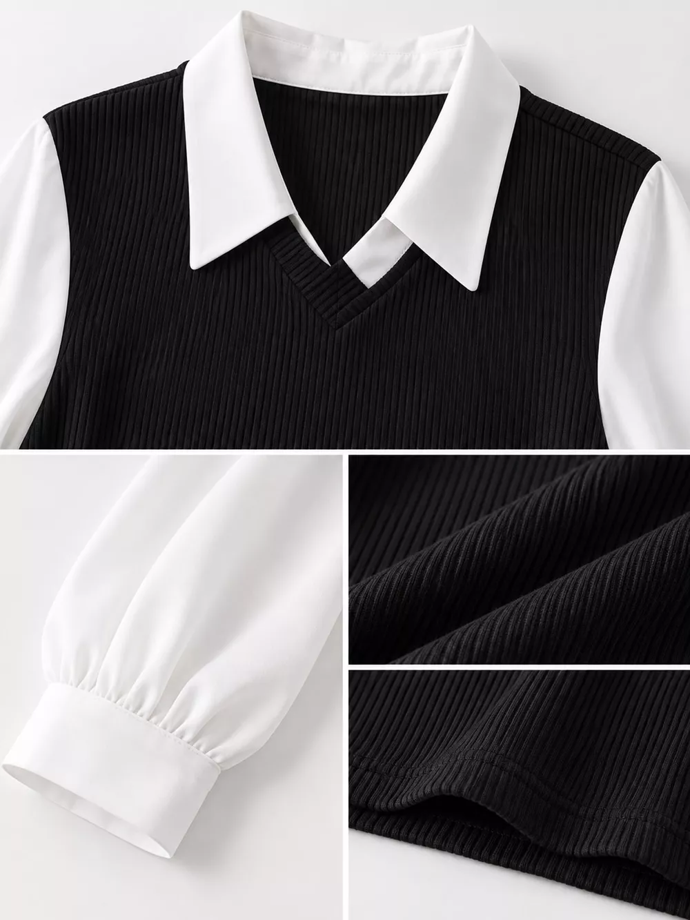 Layered Look Long Sleeve Blouse, image 21
