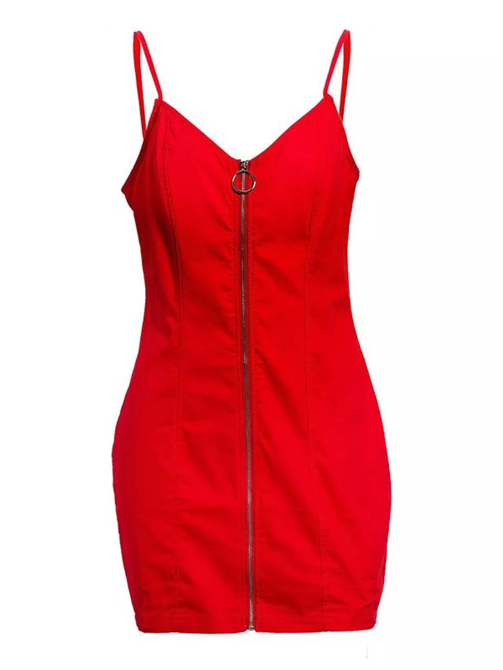 Full Size Zip-Front Bodycon Mini Dress Plus Size, image 9
