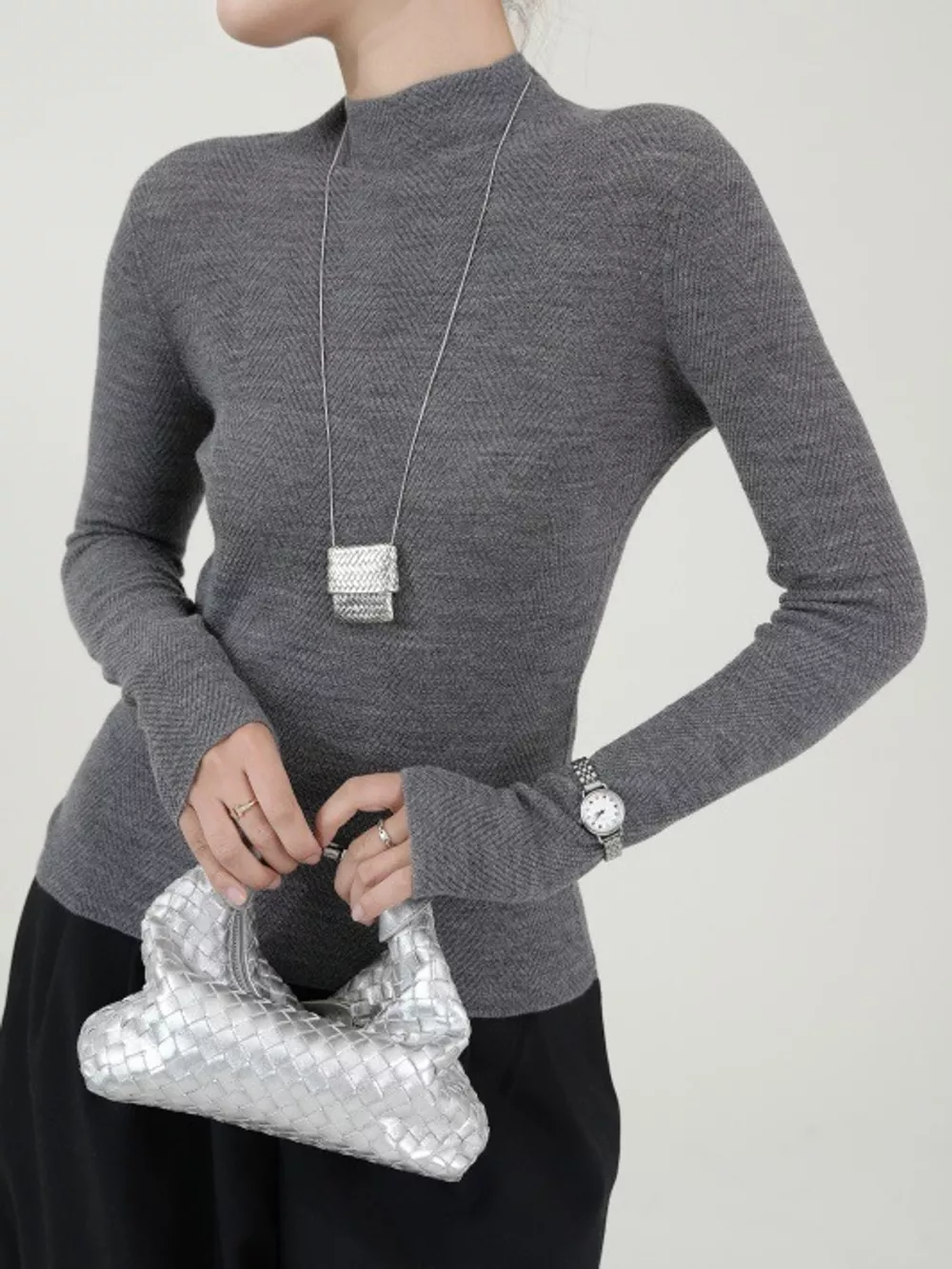 Textured Mock Neck Sweater, image 33