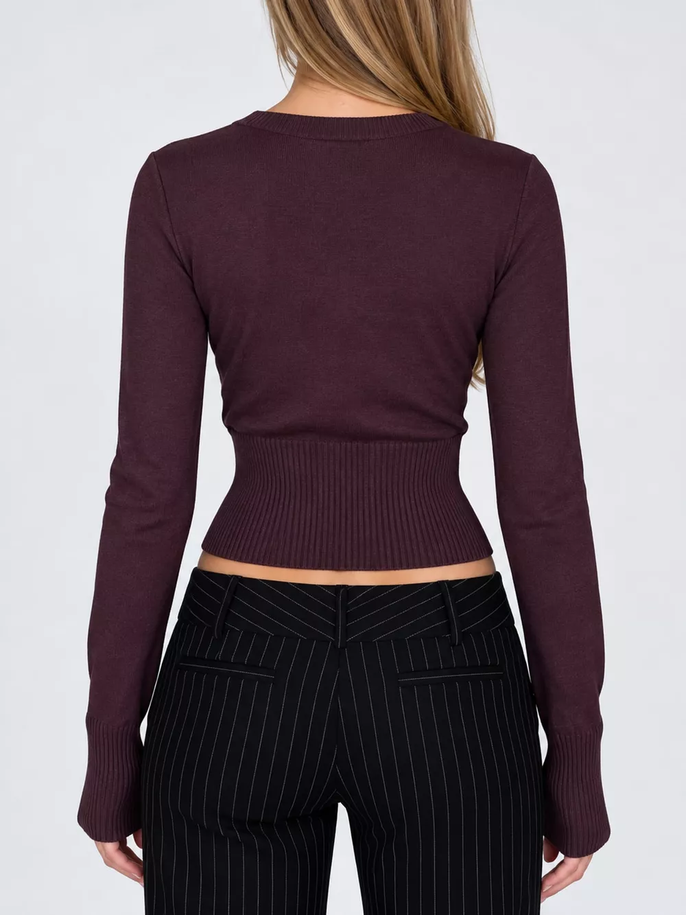 Slim-Fit Ribbed Knit Button-Down Cardigan, image 29