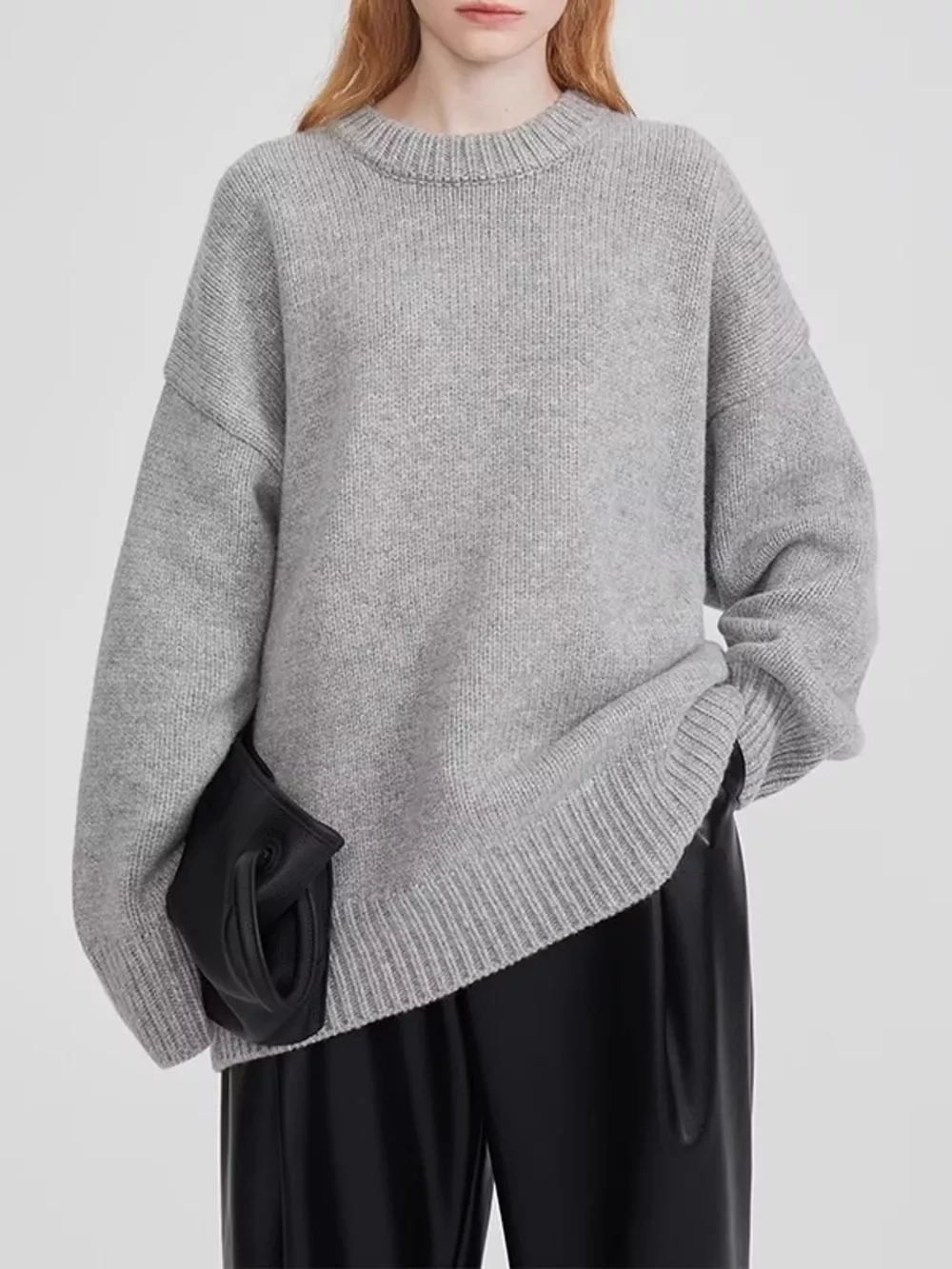 Round Neck Dropped Shoulder Sweater, image 17