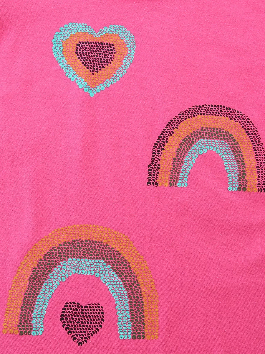 Children's Heart & Rainbow Round Neck Tee, image 3