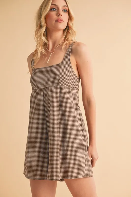 Plaid Square Neck Romper, image 11