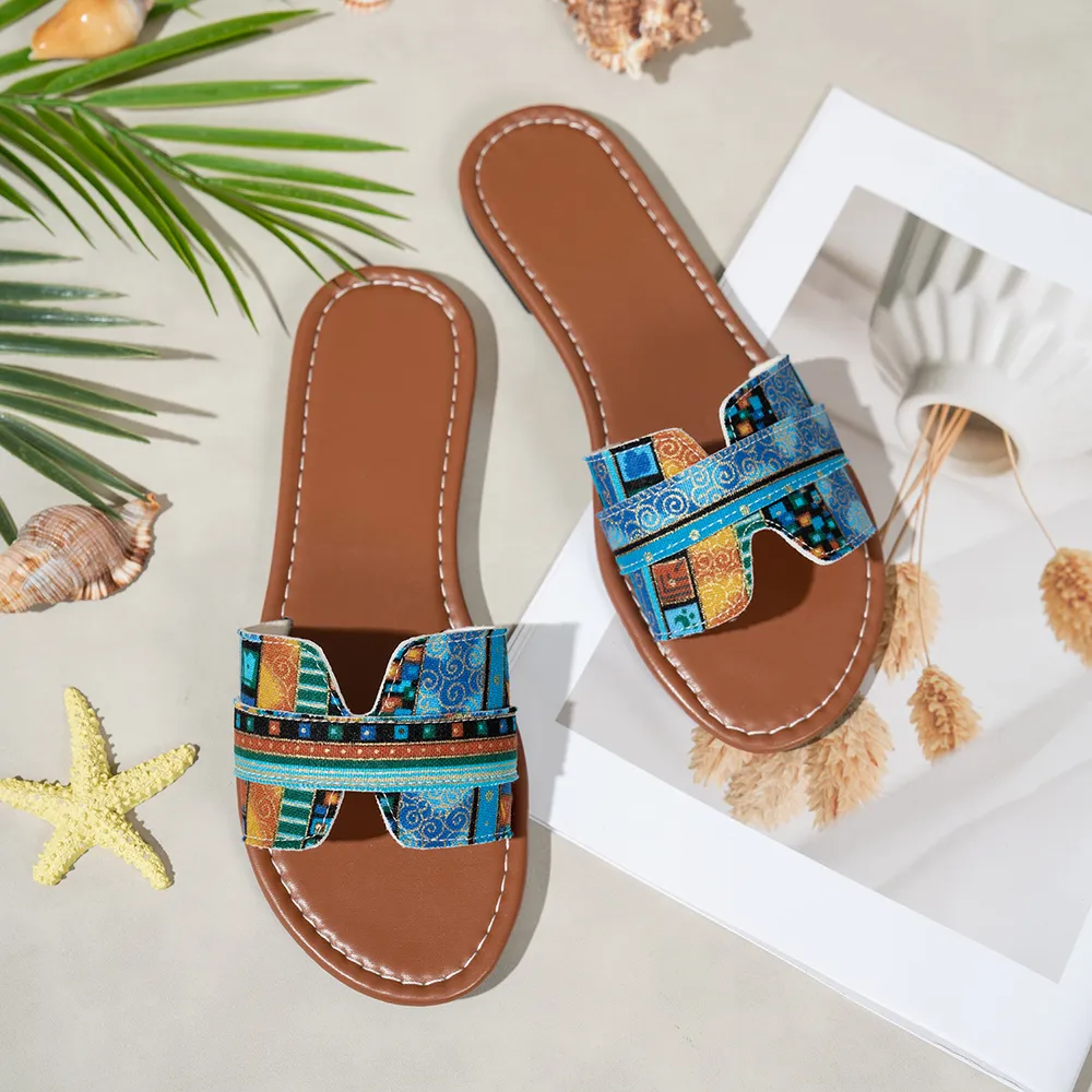 Bohemian Print Flat Sandals