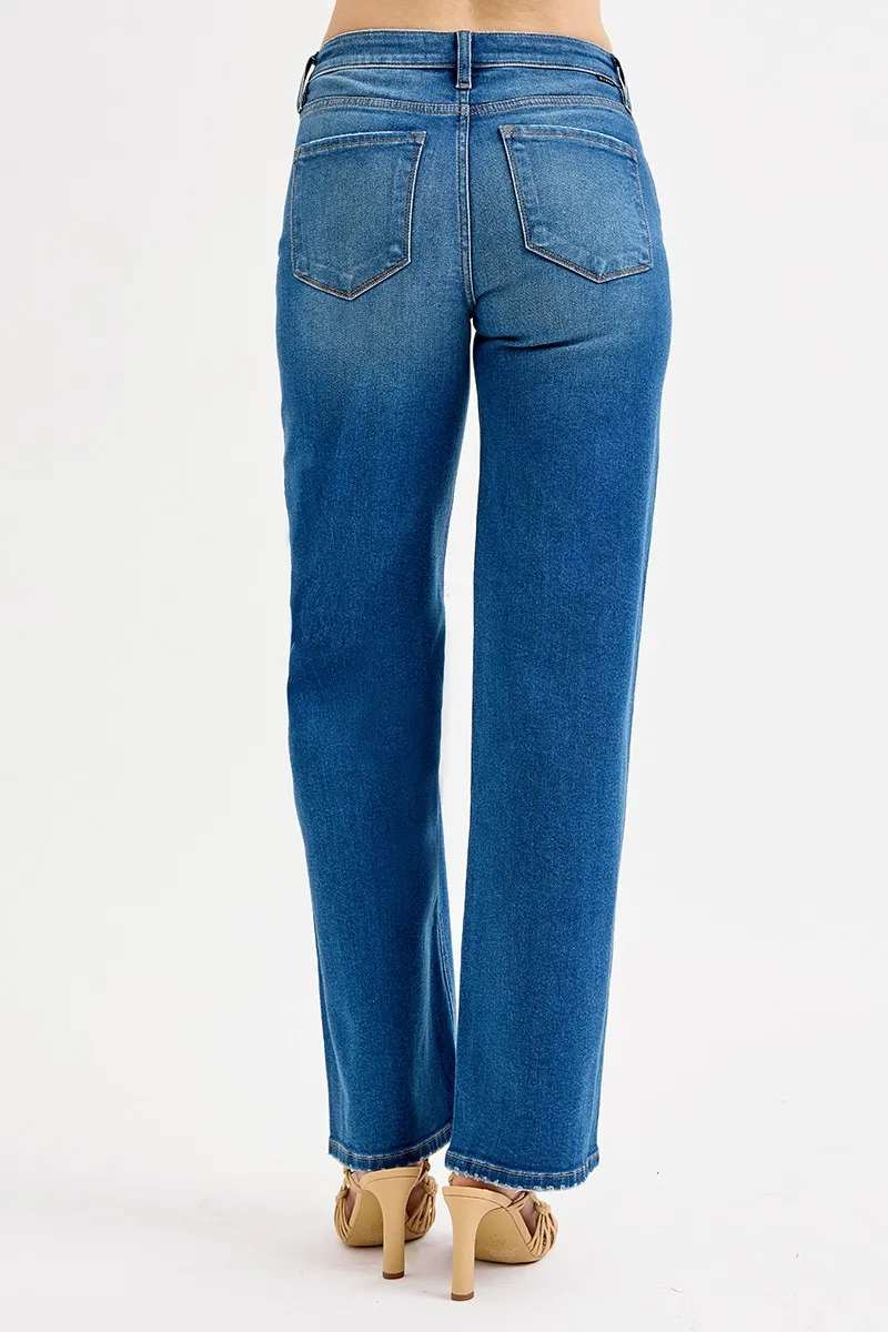 Full Size Mid Waist Fit Boyfriend Knee Distressed Jeans Plus Size, image 5