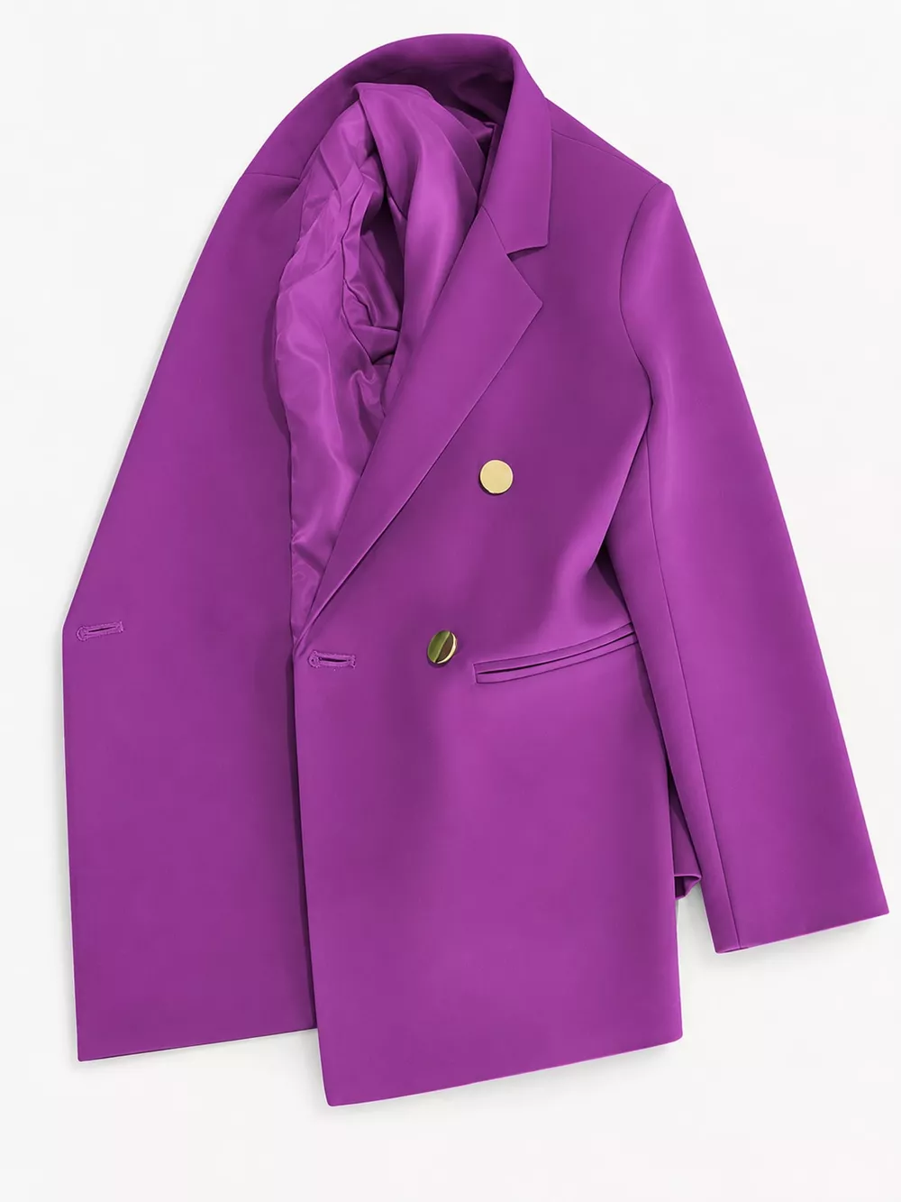 Full Size Minimalist Double-Breasted White Blazer Plus Size, image 65