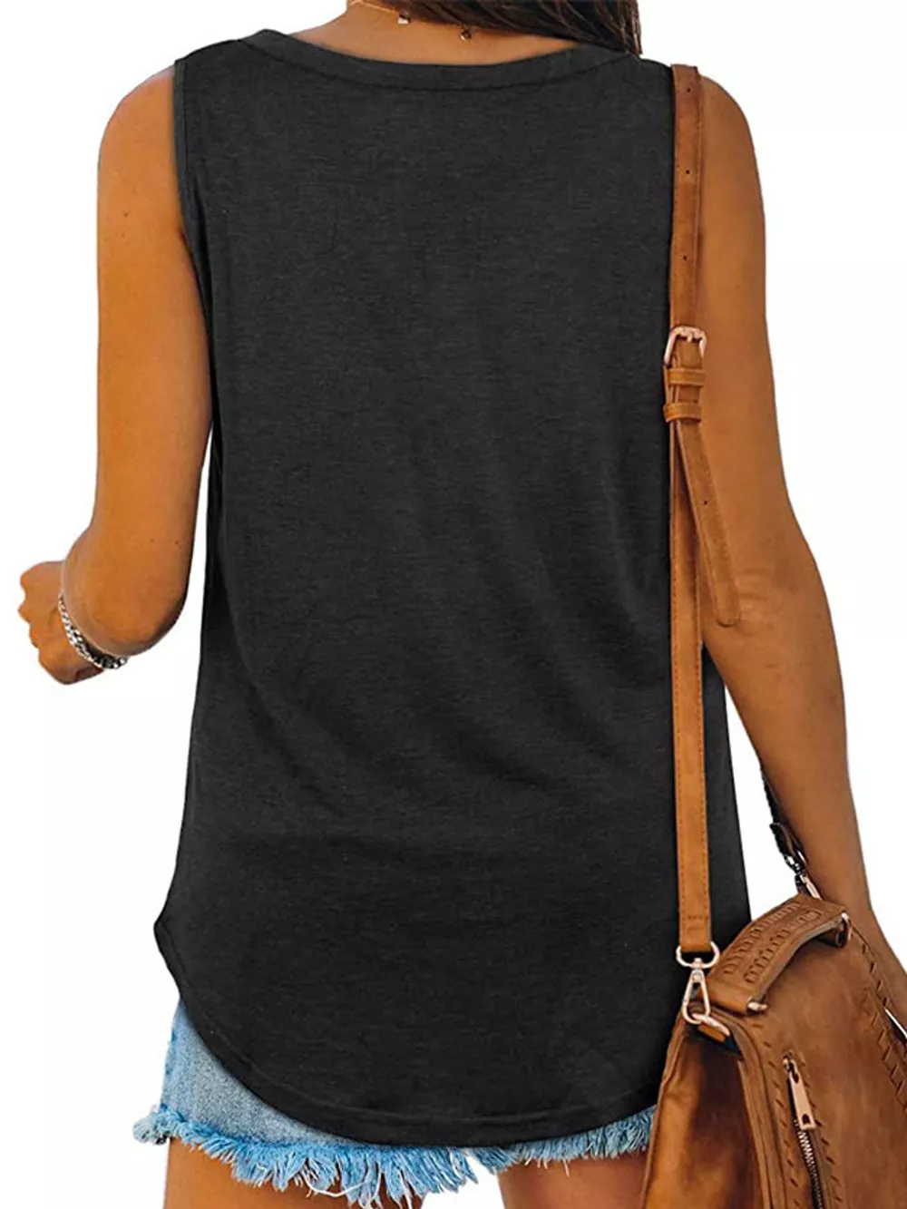 V-Neck Casual Loose Fit Tank Top, image 4