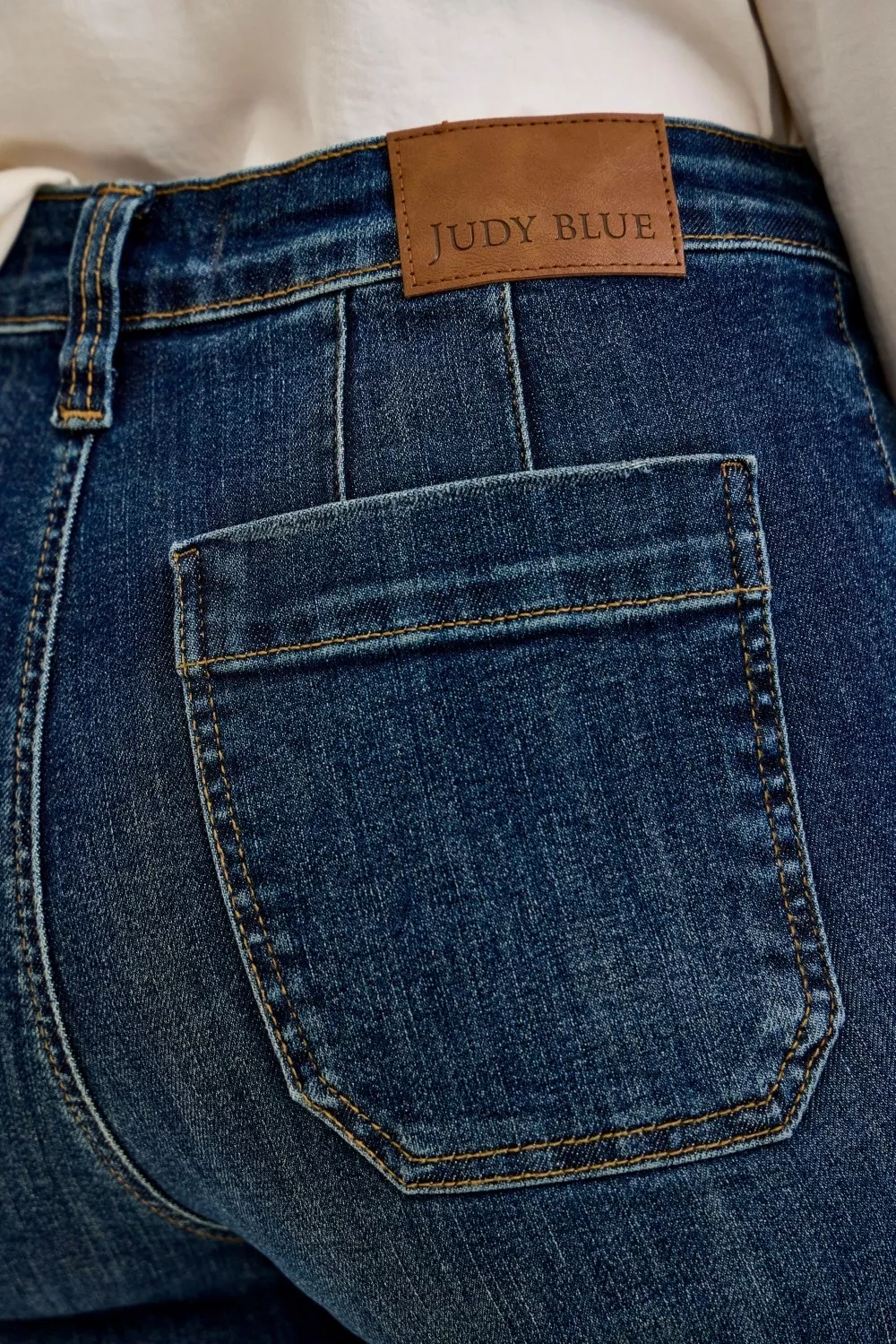 High Waist Wide Crop Utility Jeans with Patch Pocket, image 6
