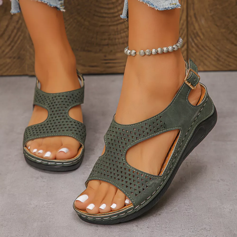Cutout Wedge Sandals, image 8