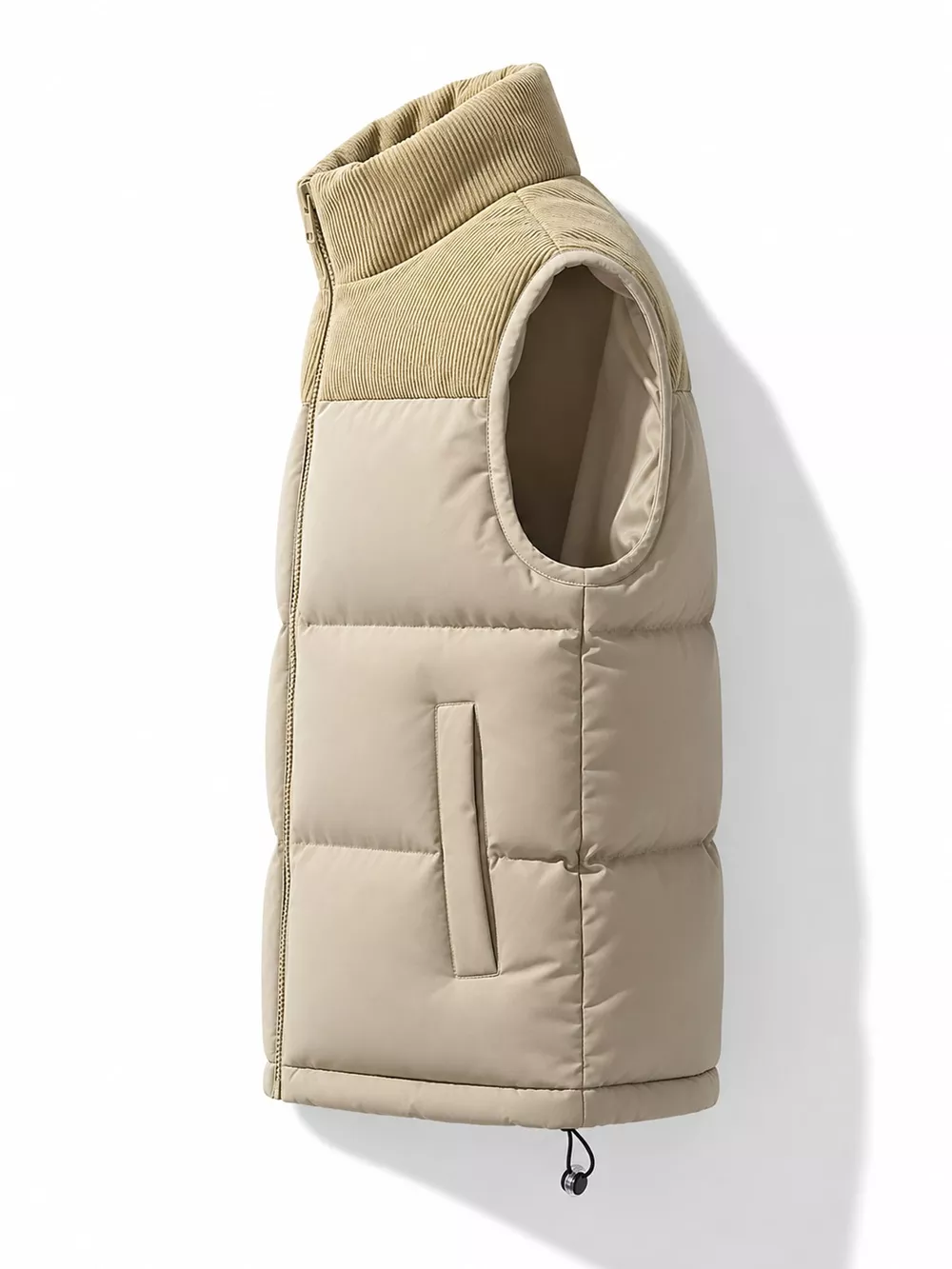Men's Full Size Corduroy Patchwork Puffer Vest Plus Size, image 2