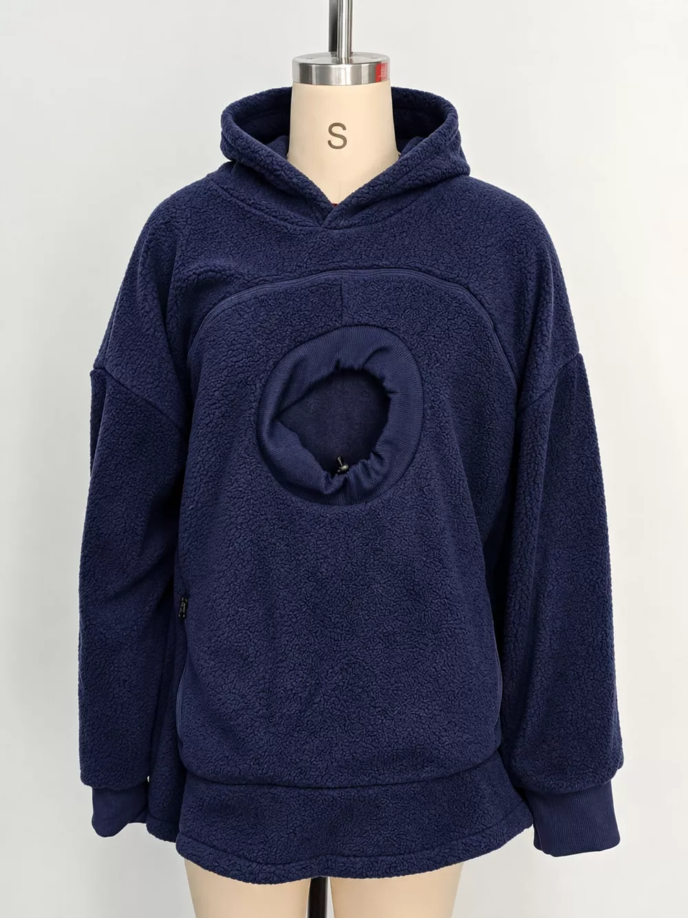 Full Size Fleece Pet-Carrying Hoodie with Cat Pouch Plus Size, image 14
