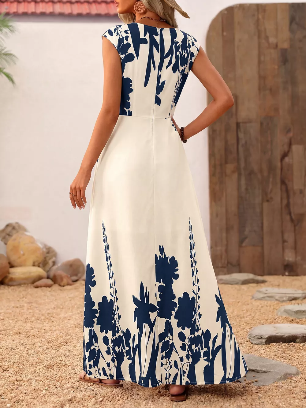 Printed Square Neck Maxi Dress, image 5