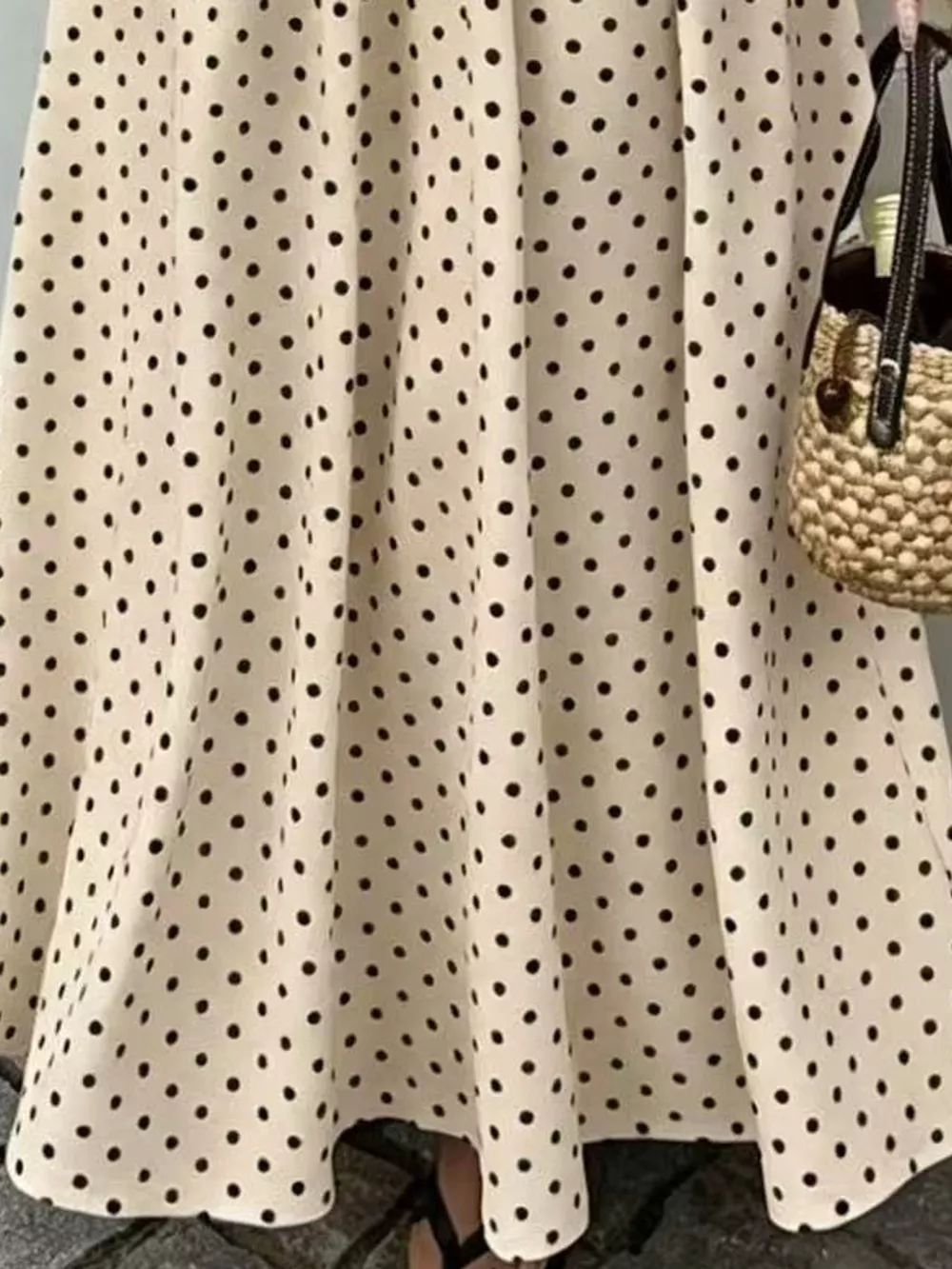 Strapless Polka Dot Ruched Maxi Dress, image 39