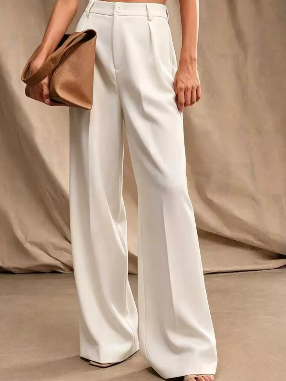 High-Waisted Pleated Wide-Leg Pants, image 24