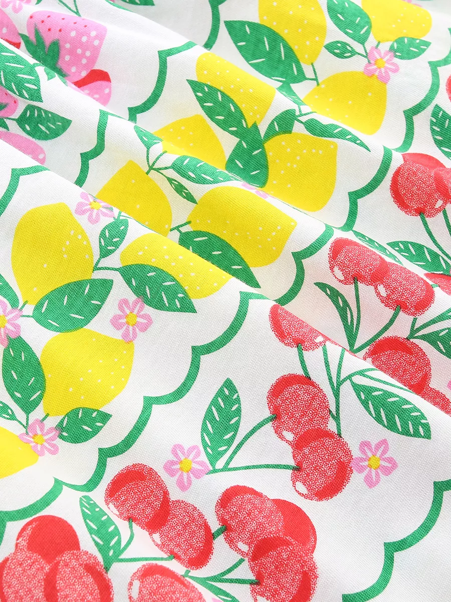 Children's Fruit Print Tiered Dress, image 4