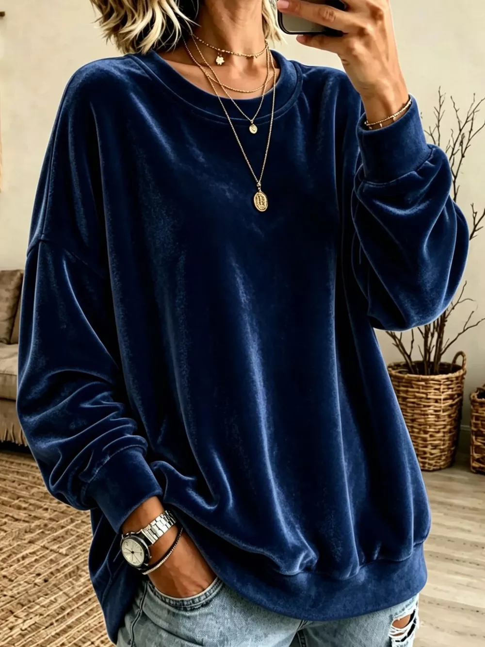Full Size Crew Neck Drop Shoulder Sweatshirt Plus Size, image 7