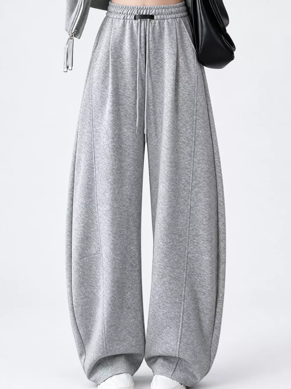 Full Size Drawstring Loose Fit Wide-Leg Sweatpants Plus Size