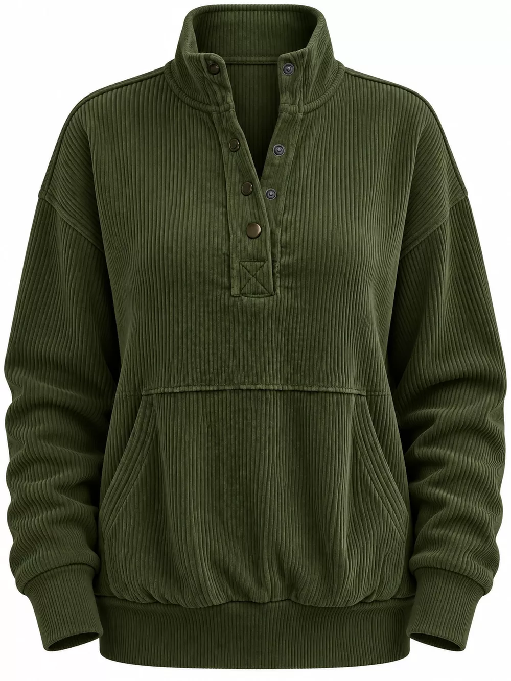 Full Size Quarter-Snap Sweatshirt with Kangaroo Pocket Plus Size, image 16