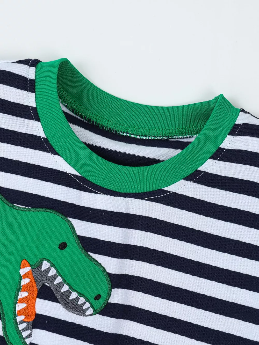 Children's Dinosaur Striped Short Sleeve T-Shirt, image 4