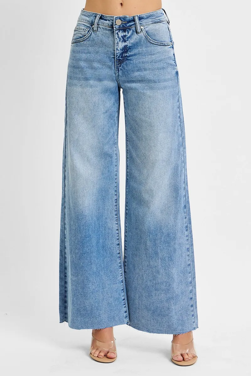 Full Size Tummy Control High Rise Ankle Palazzo Jeans Plus Size, image 5