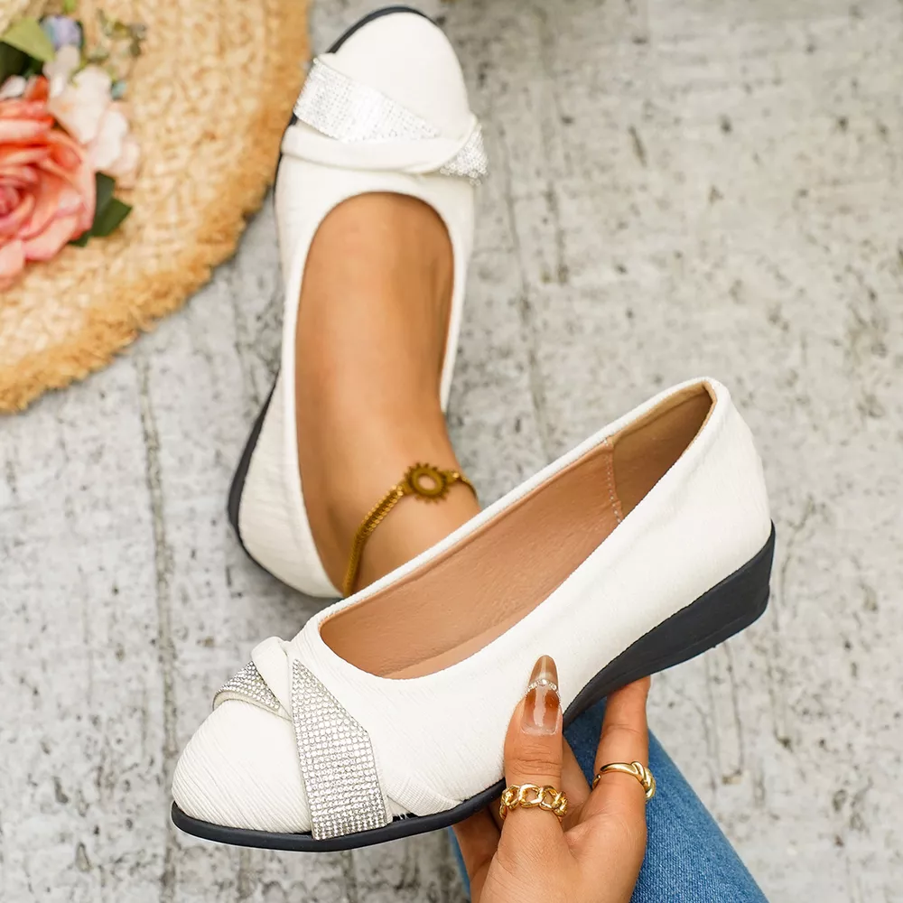 Rhinestone Embellished Wedge Slip-Ons, image 2