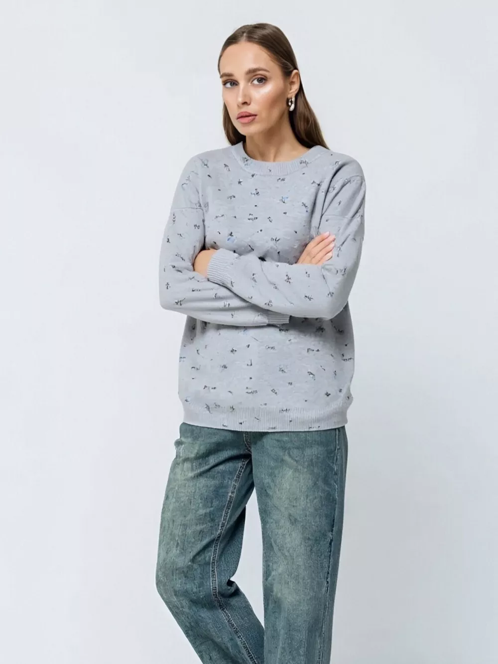 Floral Dropped Shoulder Oversized Sweater, image 21